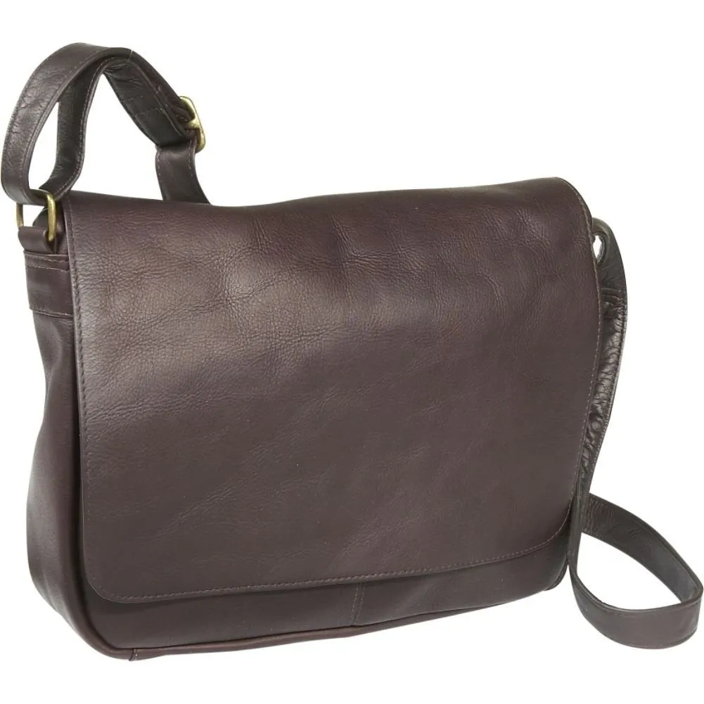 Leather Full Flap Over Shoulder Bag