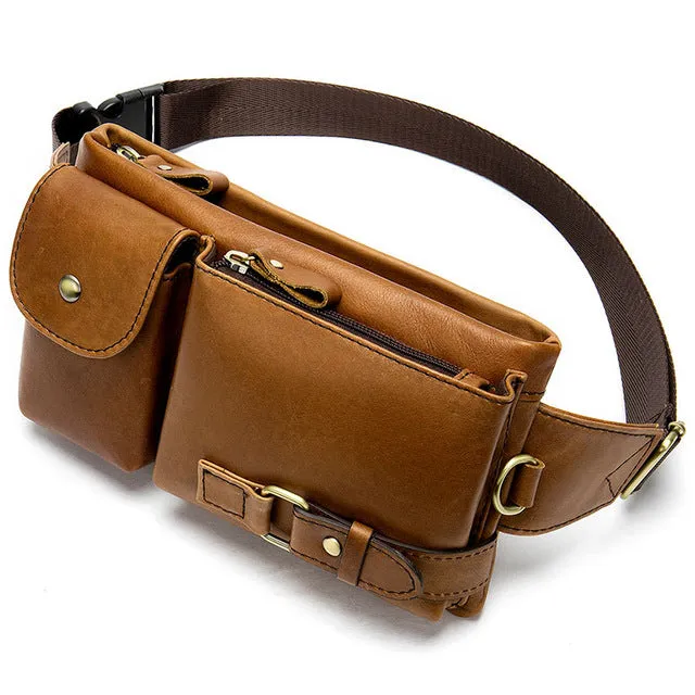 Leather Waist Packs Fanny Pack Belt Bag