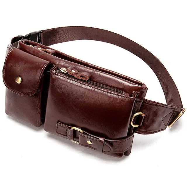 Leather Waist Packs Fanny Pack Belt Bag