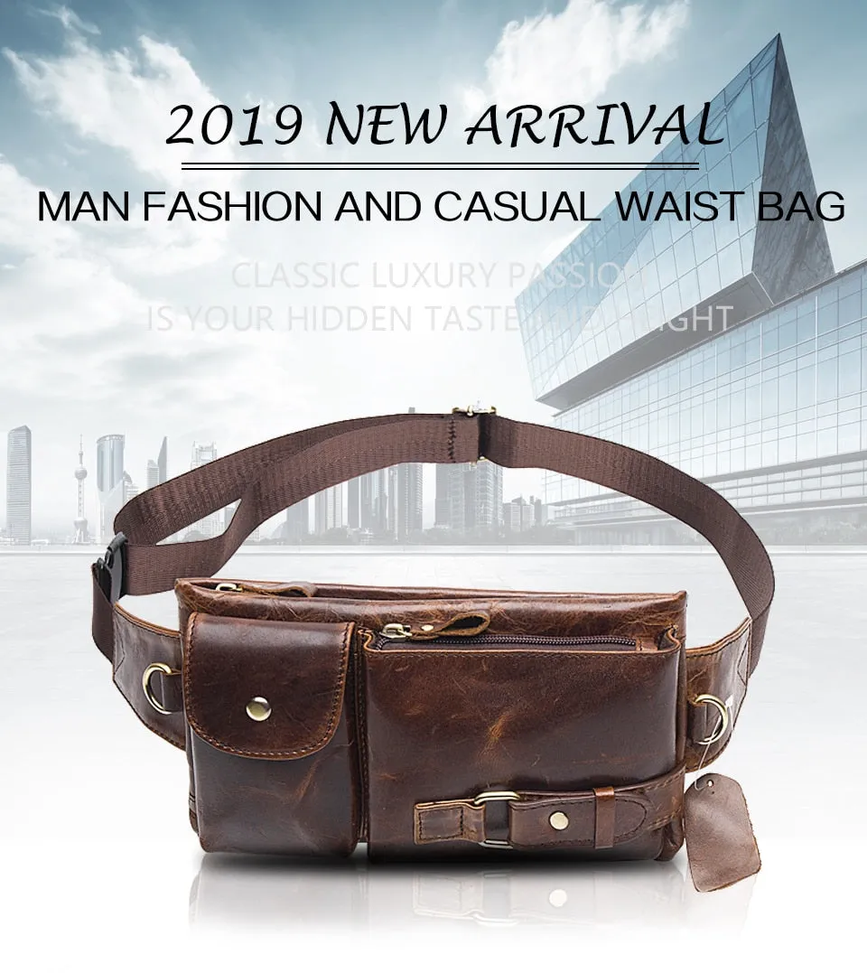 Leather Waist Packs Fanny Pack Belt Bag