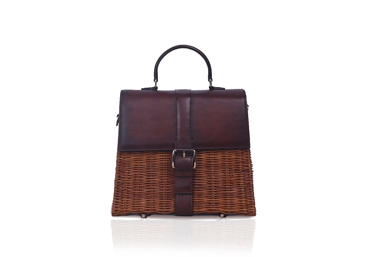 Lena Wicker Handbag (Brown)