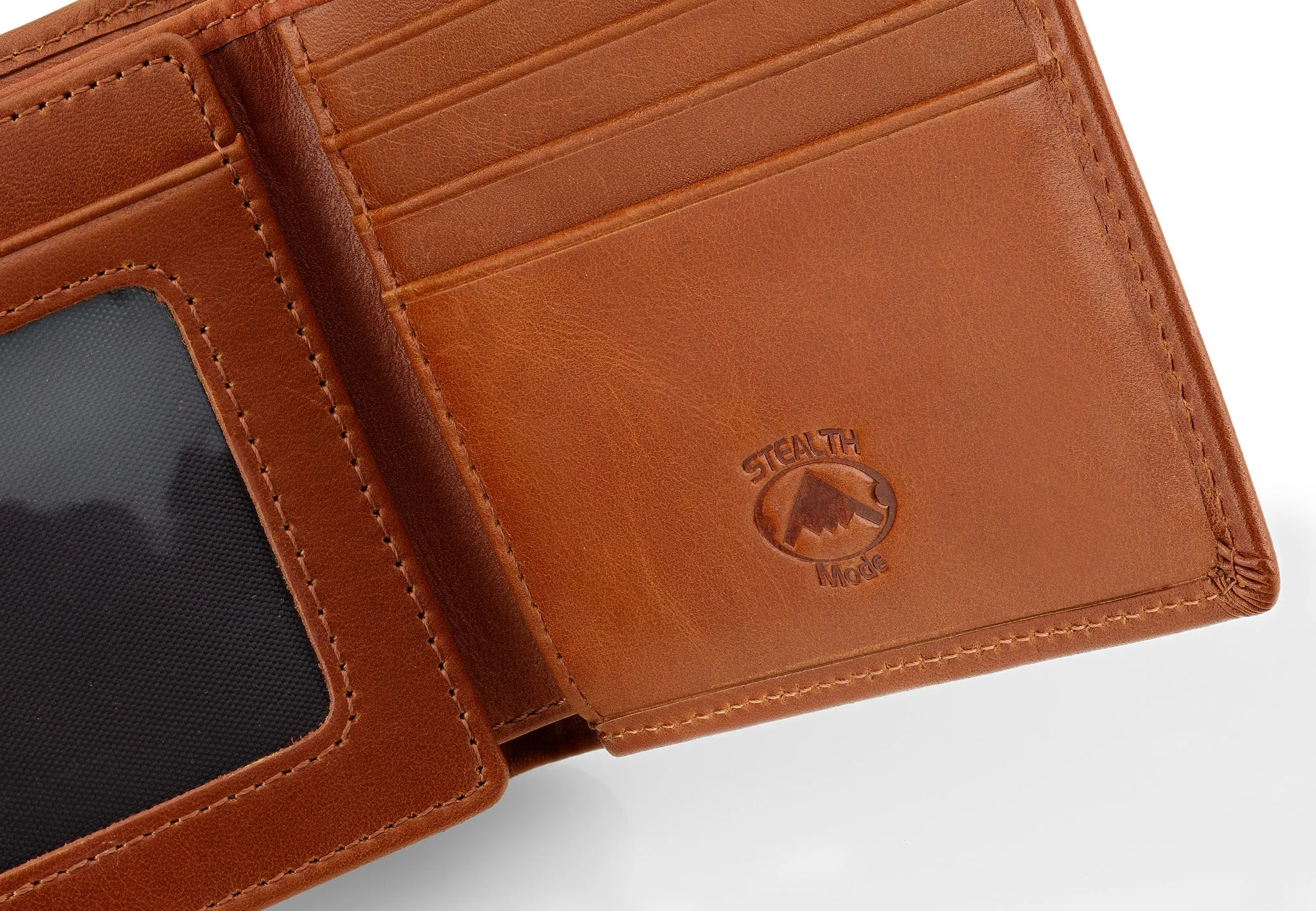 Light Brown RFID Wallet With Flip Out ID Window and 12 Card Slots