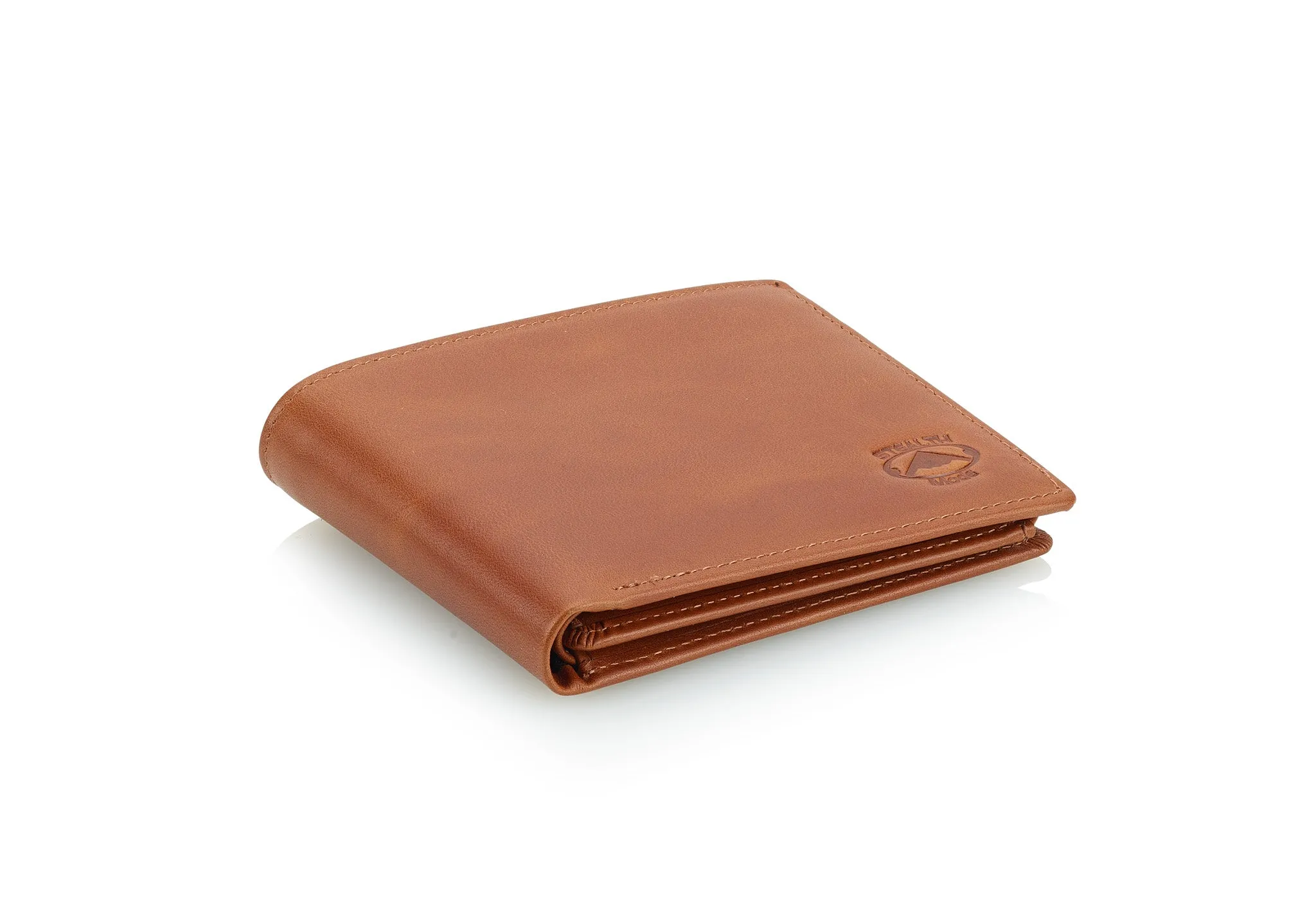 Light Brown RFID Wallet With Flip Out ID Window and 12 Card Slots