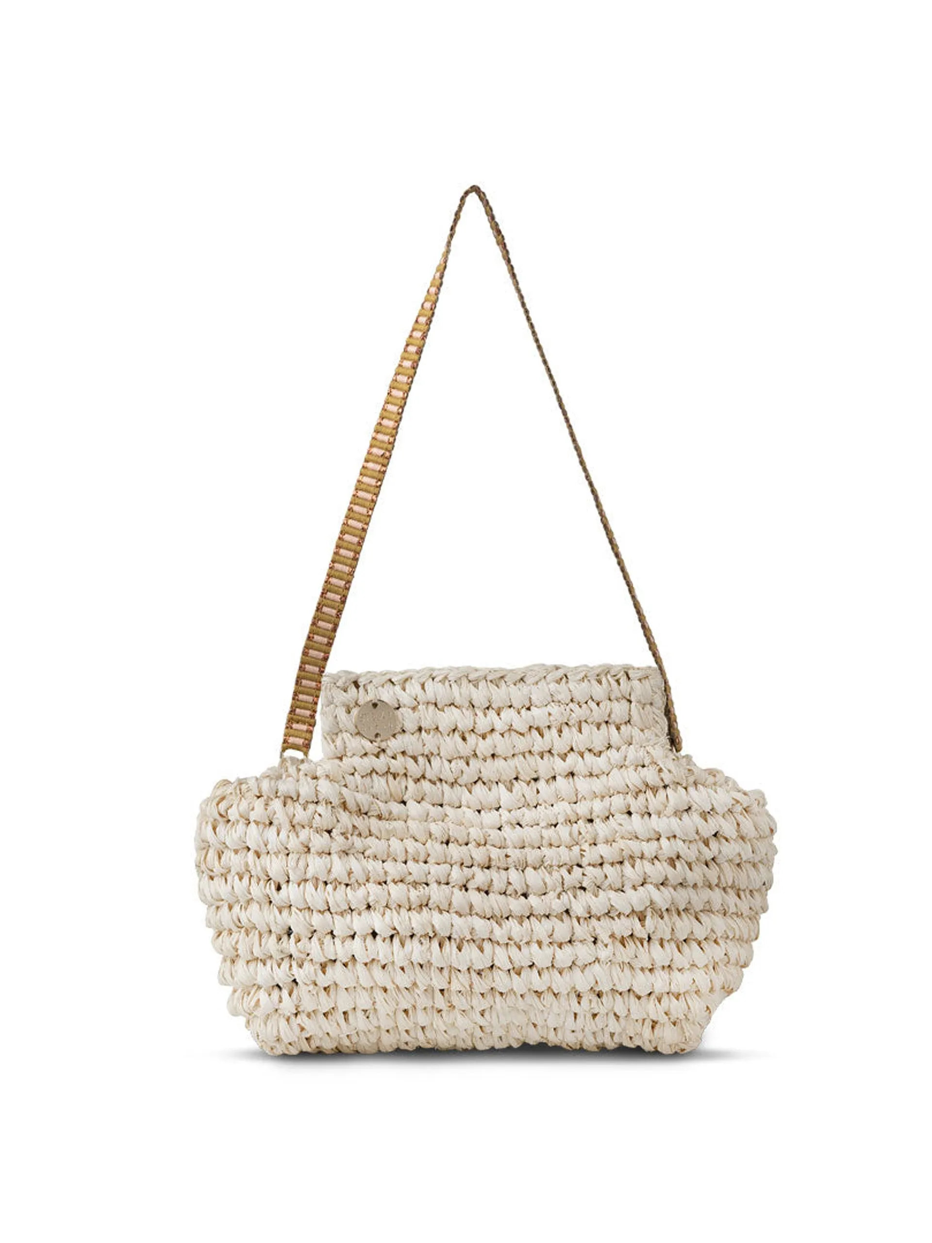 Lilis small raffia frame clutch bag