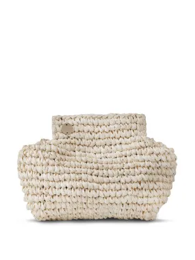 Lilis small raffia frame clutch bag