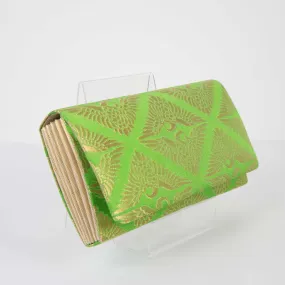 Lime & Gold Crane Brocade Clutch