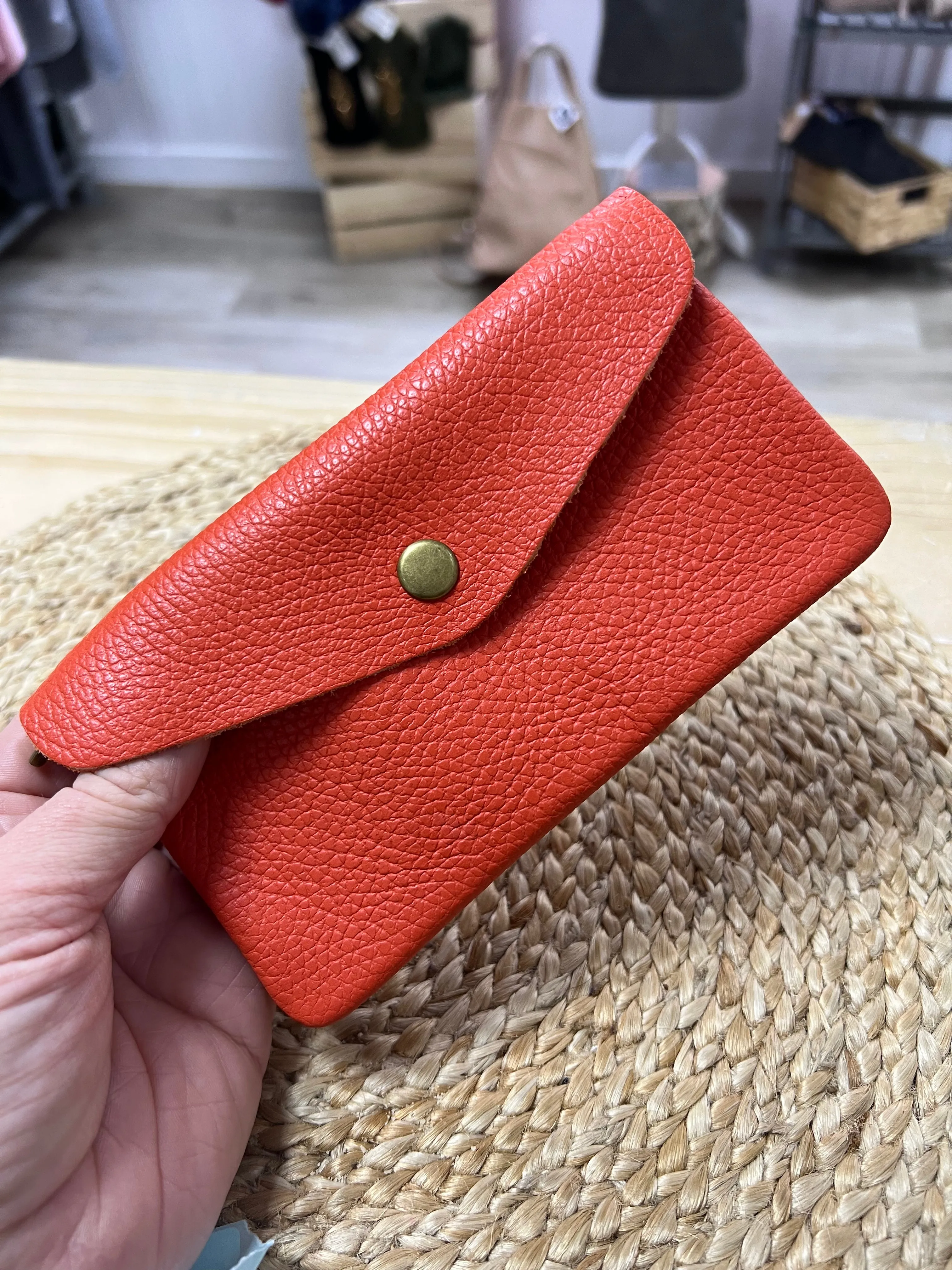 Long Leather Purse - Burnt Orange