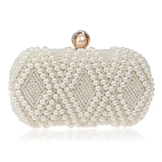 Luxy Moon Beaded Evening Bags Artificial Pearls Clutches