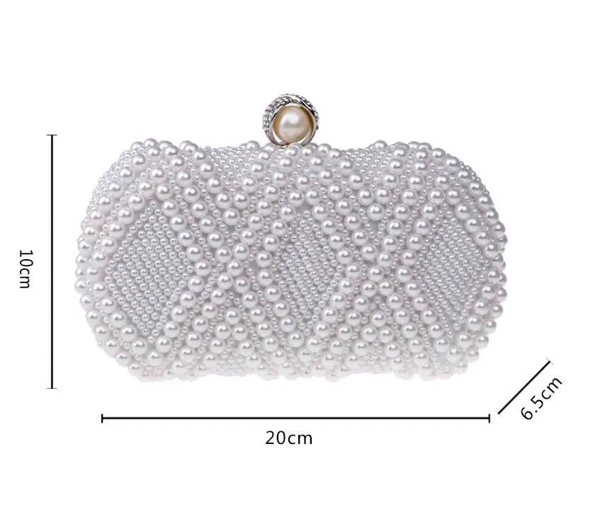 Luxy Moon Beaded Evening Bags Artificial Pearls Clutches