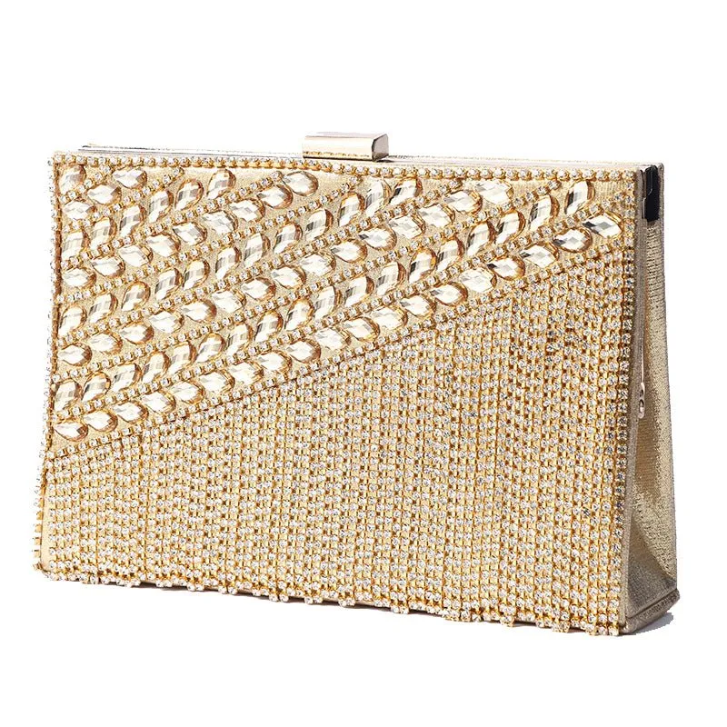 Luxy Moon Ladies Tassel Rhinestone Evening Clutch Bag