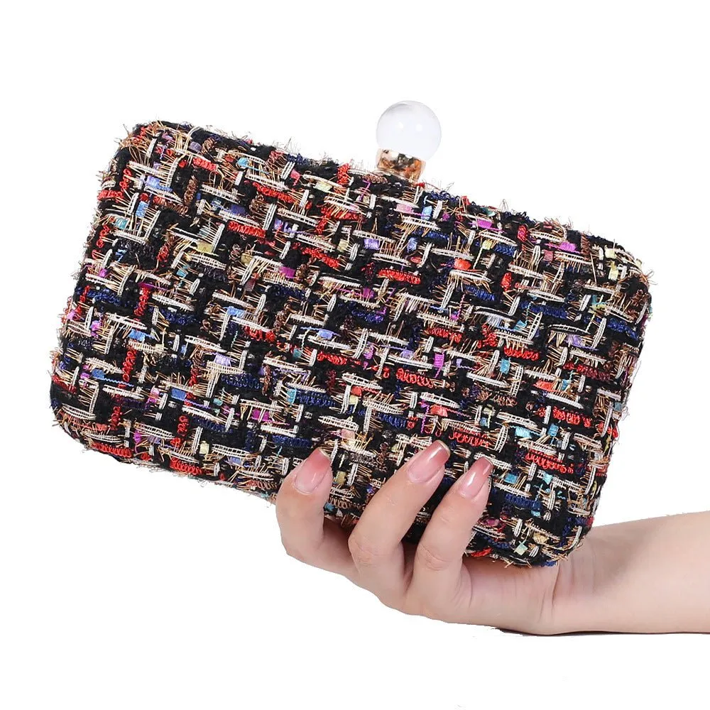 Luxy Moon Women Rectangle Woven Clutch Purse