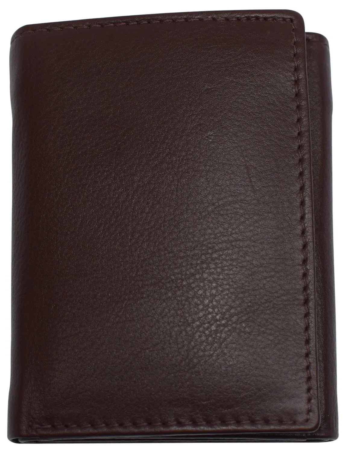 Marshal Men's RFID Blocking Full Grain Leather 2 ID Windows Trifold Wallet