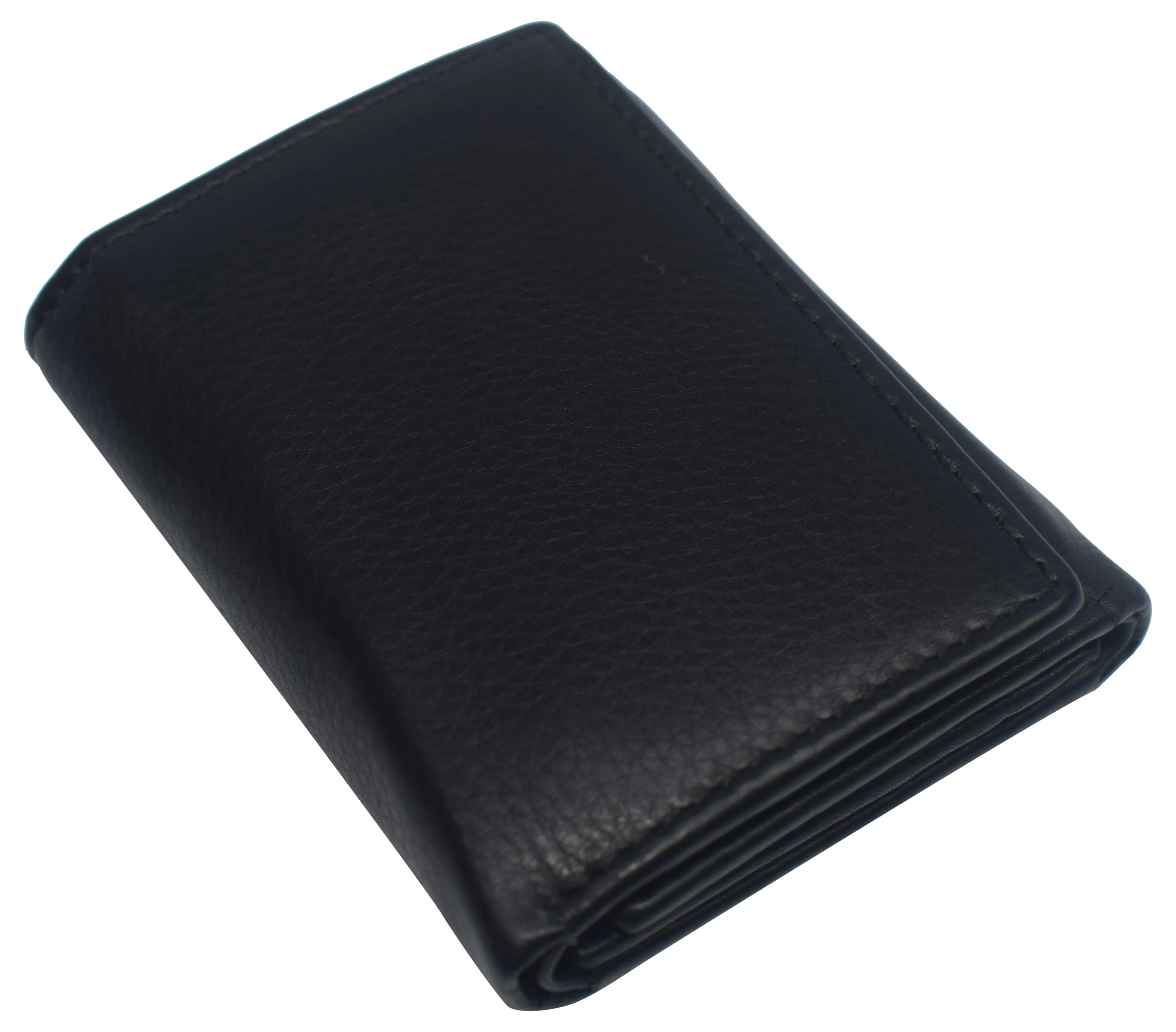 Marshal Men's RFID Blocking Full Grain Leather 2 ID Windows Trifold Wallet