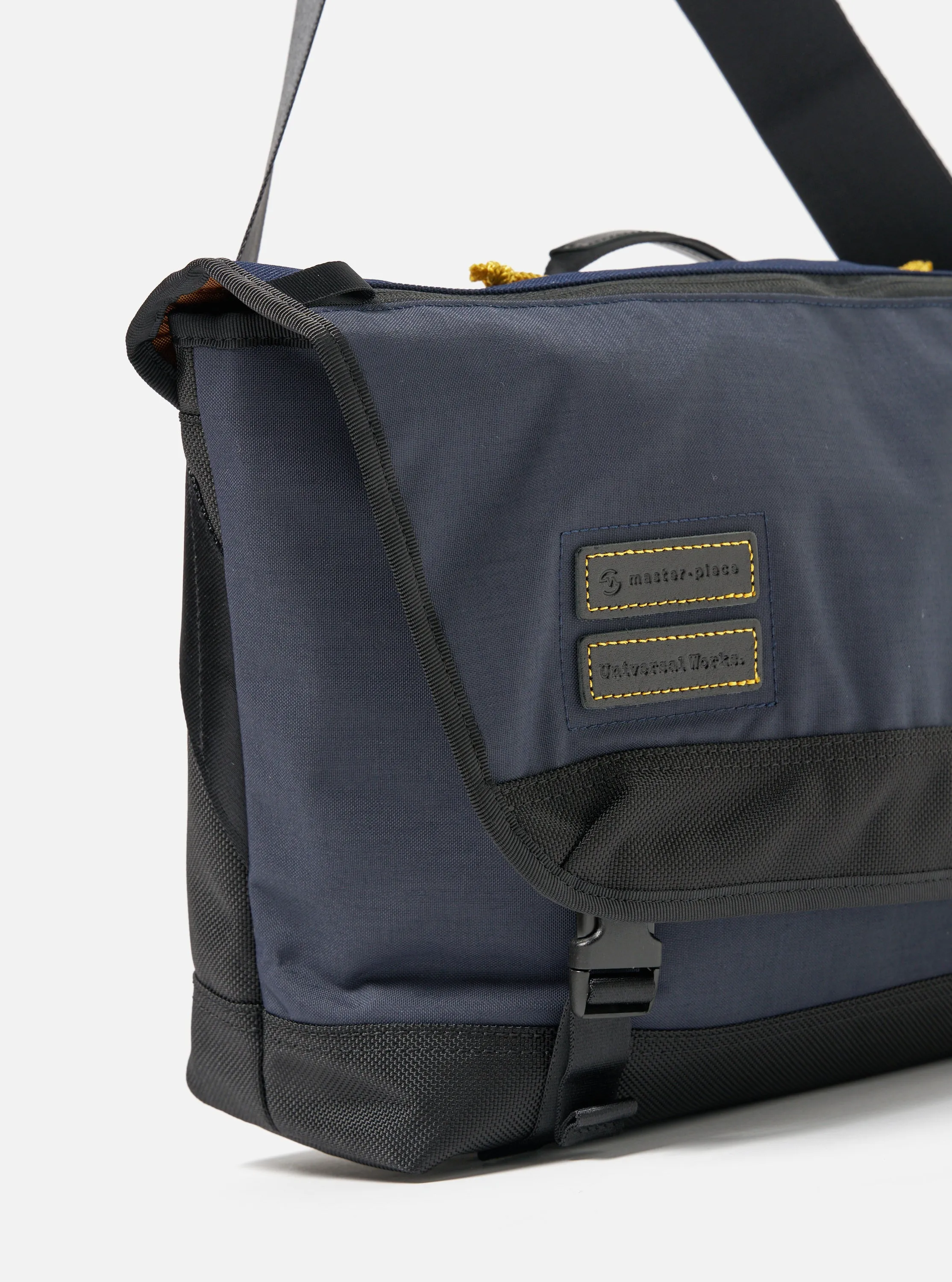 master-piece x Universal Works Courier Bag in Navy Recycled Tech Canvas