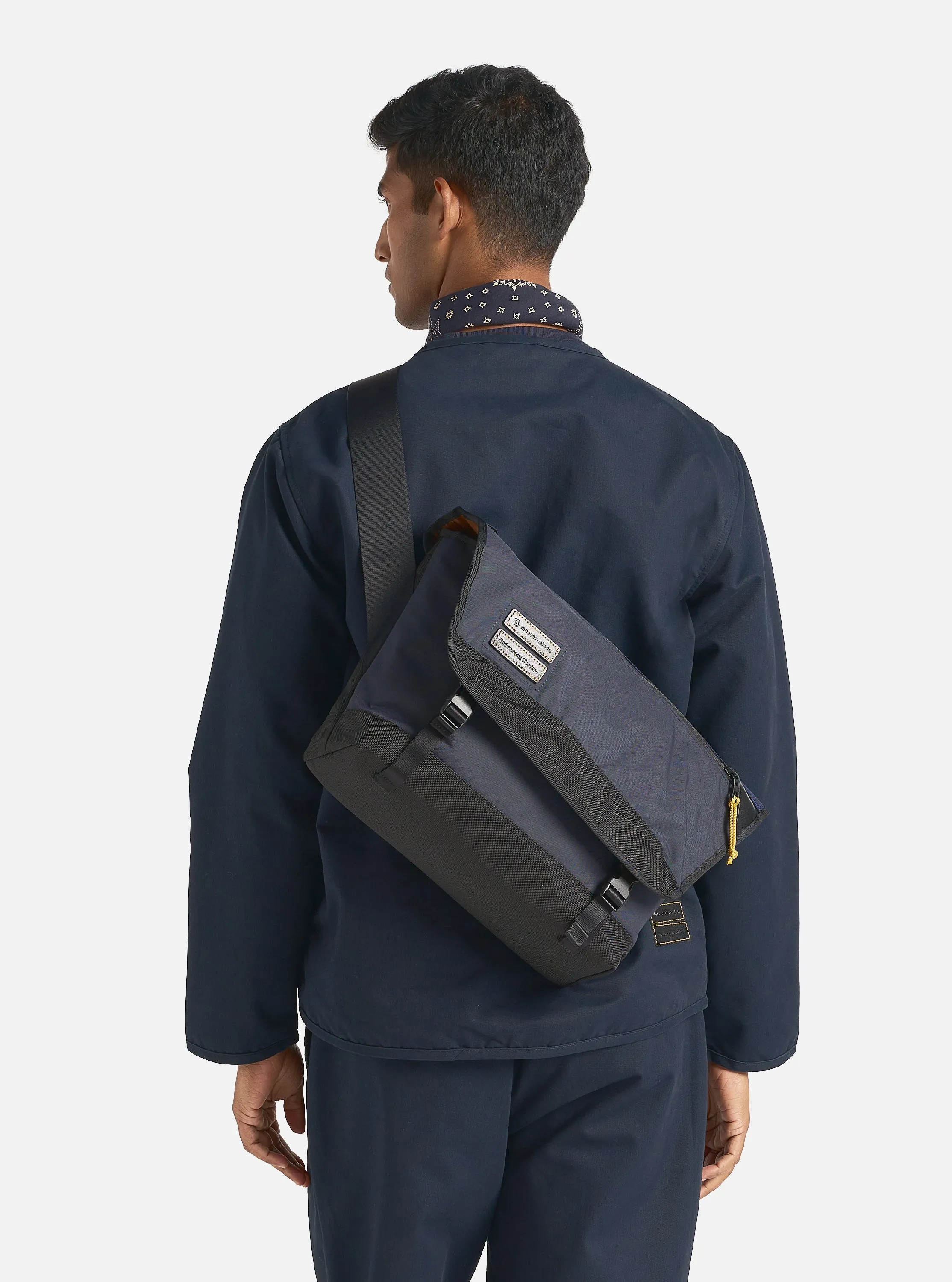 master-piece x Universal Works Courier Bag in Navy Recycled Tech Canvas