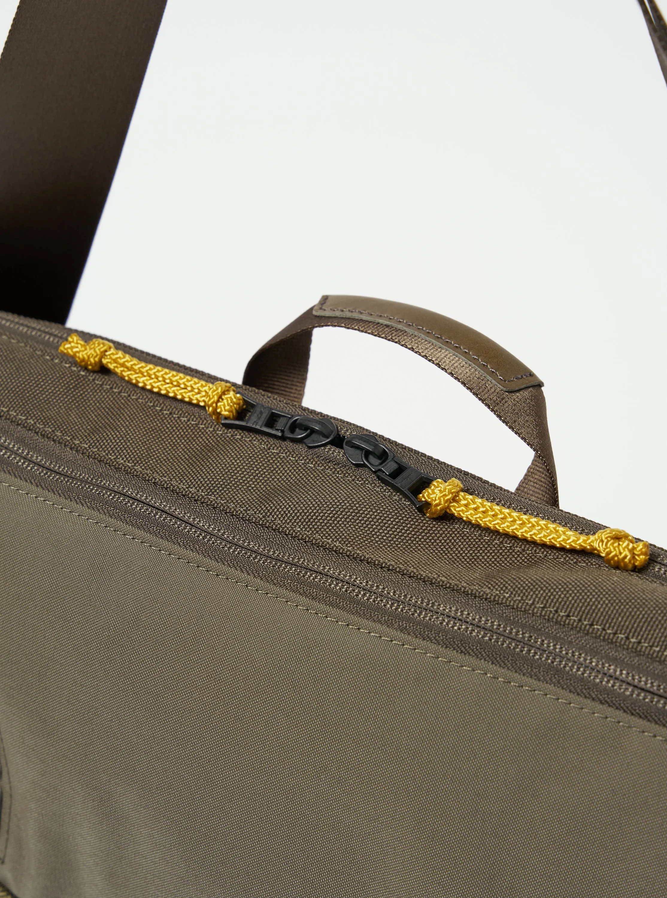 master-piece x Universal Works Courier Bag in Olive Recycled Tech Canvas