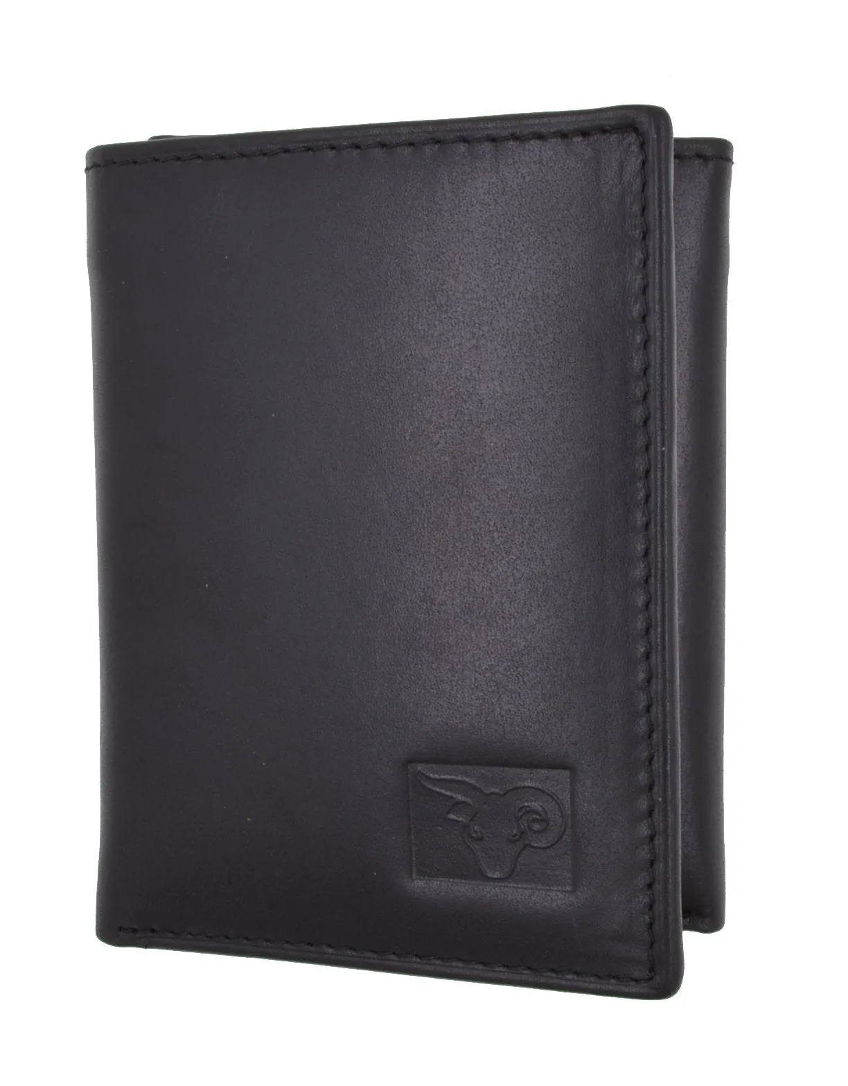 Mens High Quality Genuine Leather Card Holder Trifold Wallet with Outside ID Window by Cavelio 730055