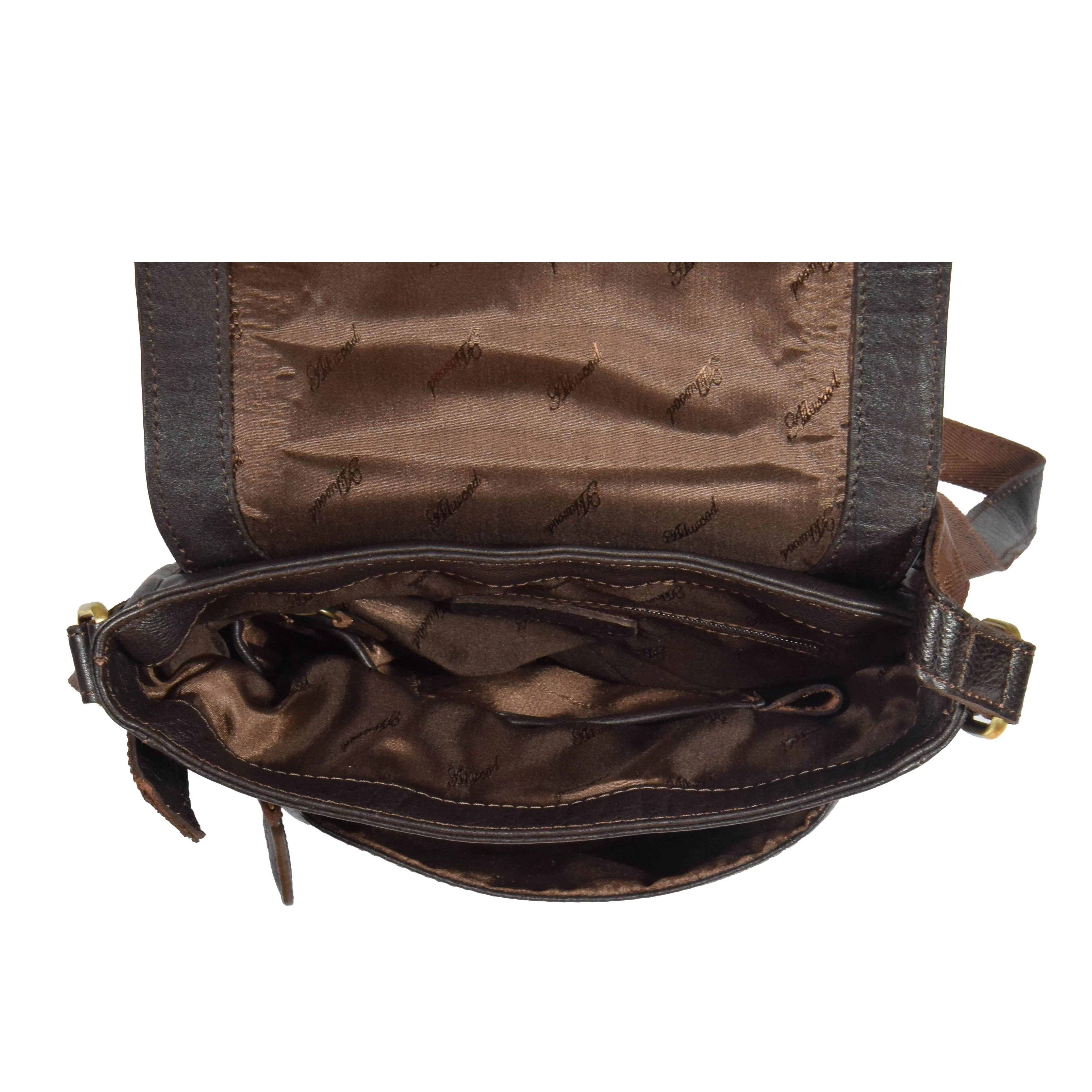 Mens Leather Cross Body Casual Bag HOL14 Brown