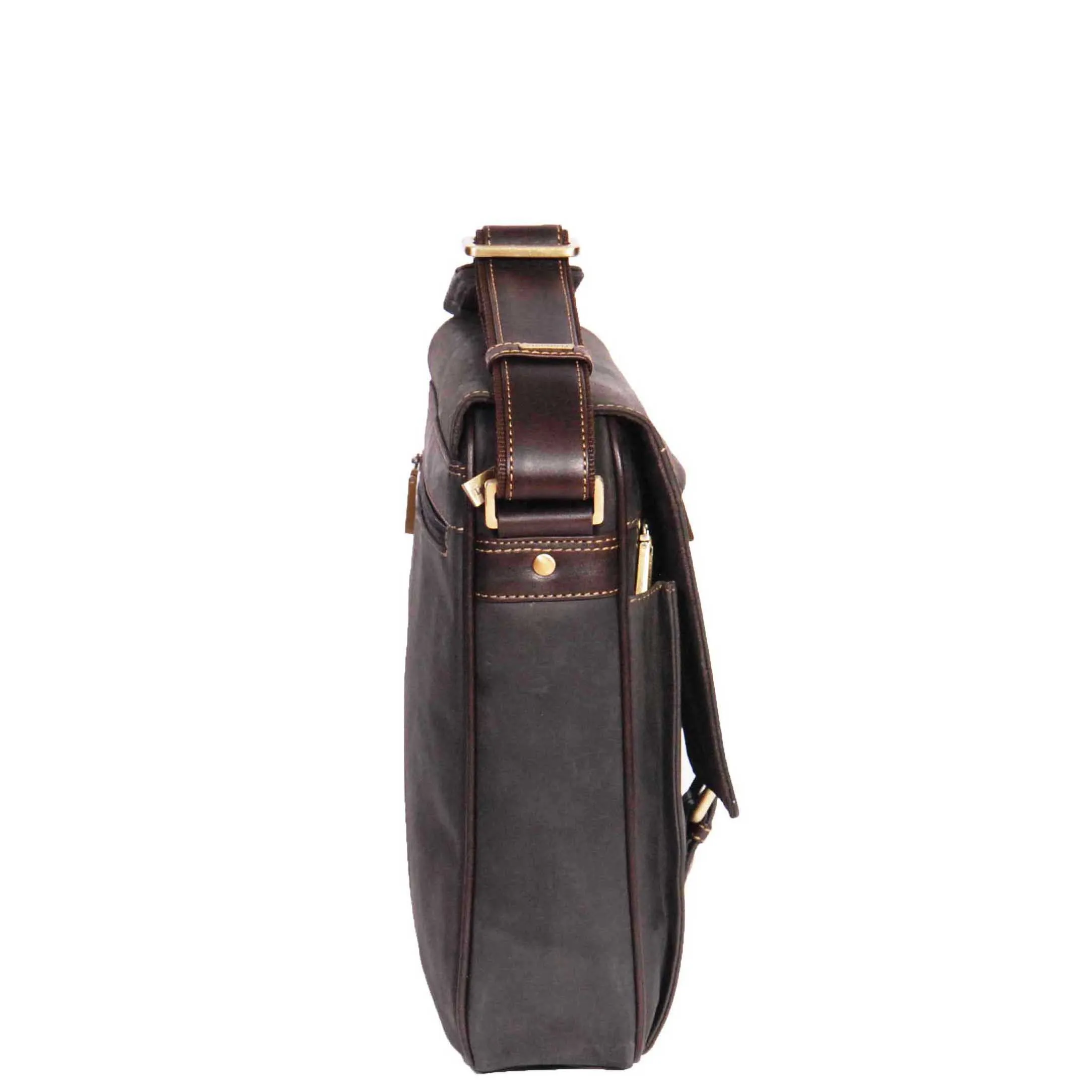 Mens Leather Cross Body Shoulder Bag HOL11 Brown