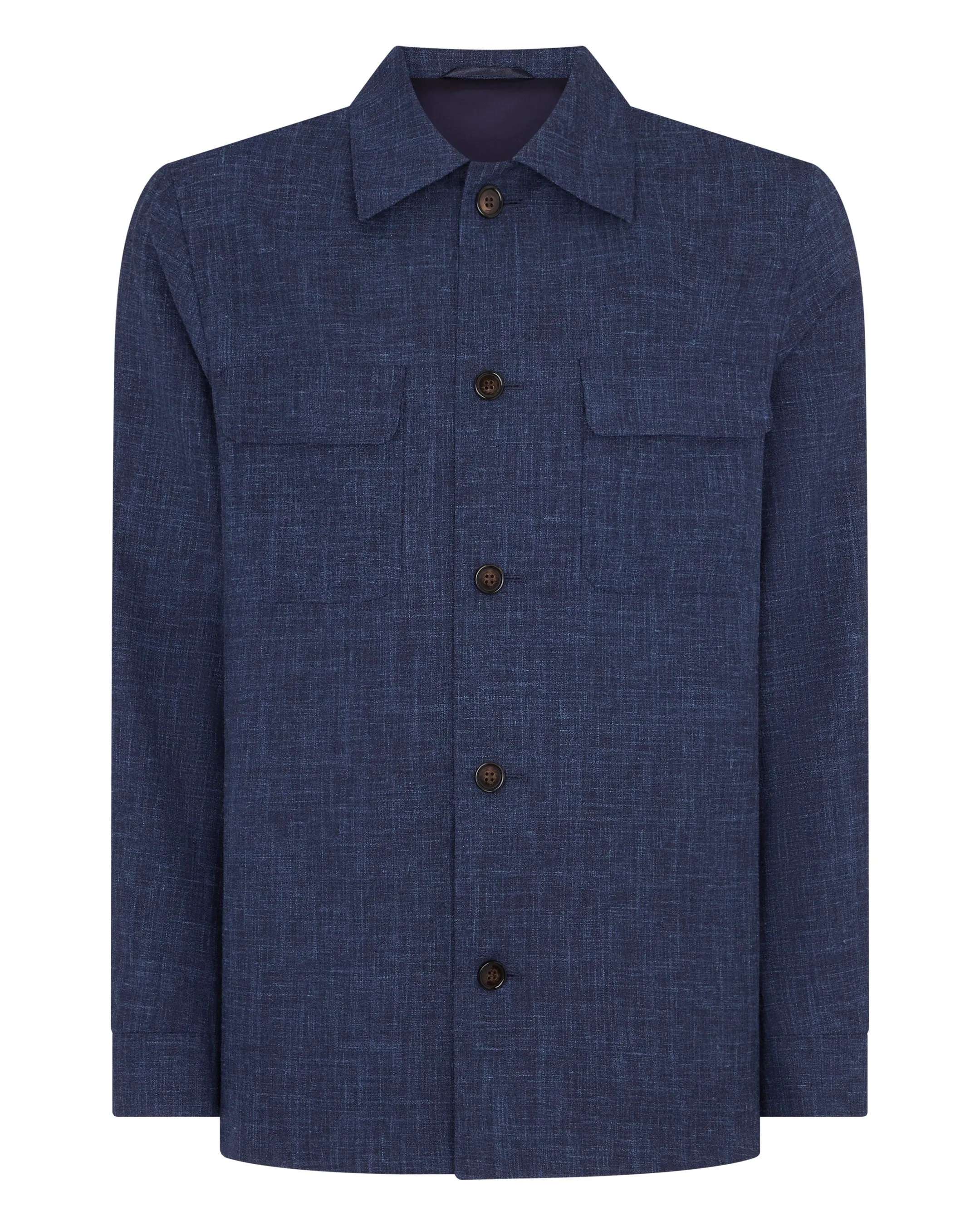 Men's Scala Silk Blend Overshirt Blue