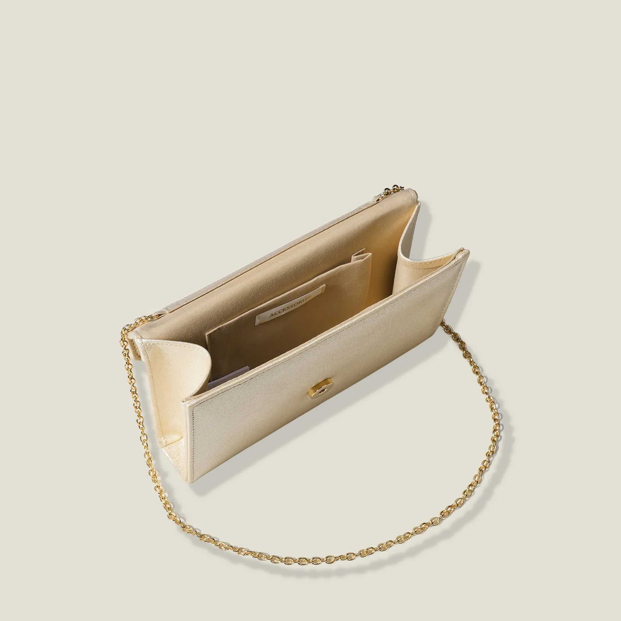 Metallic Envelope Clutch Bag-Gold