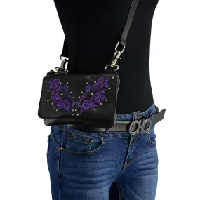 Milwaukee Leather MP8853 Women's 'Flower' Black and Purple Leather