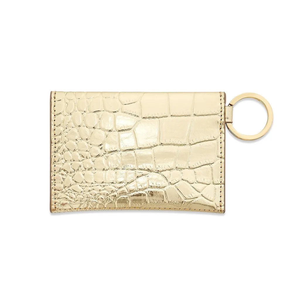 Mini Gold Leather Envelope Wallet by O-Venture