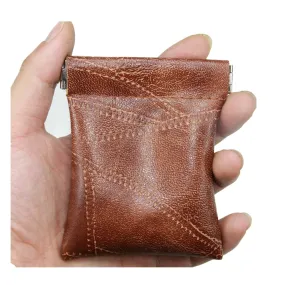 Mini Pu Leather Short Wallet Coin Purse for Women Men for Earbuds Money Change Key Card storage