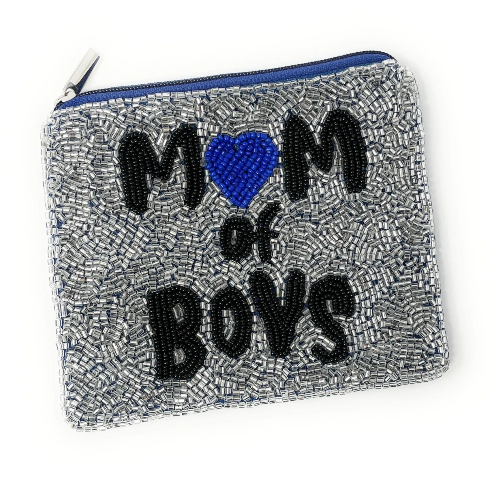 Mom of Boys Beaded Coin Purse