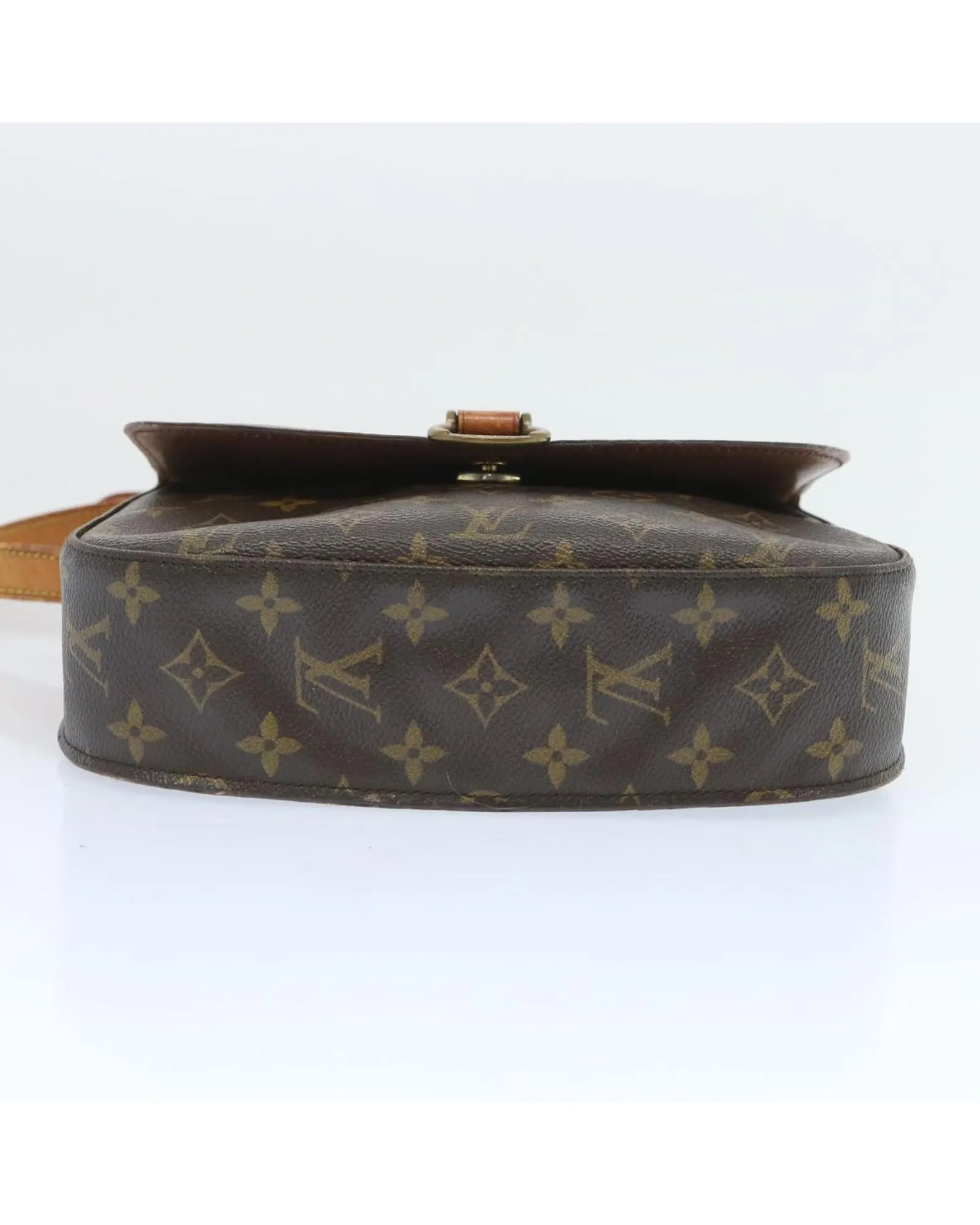 Monogram Shoulder Bag with Flap Closure