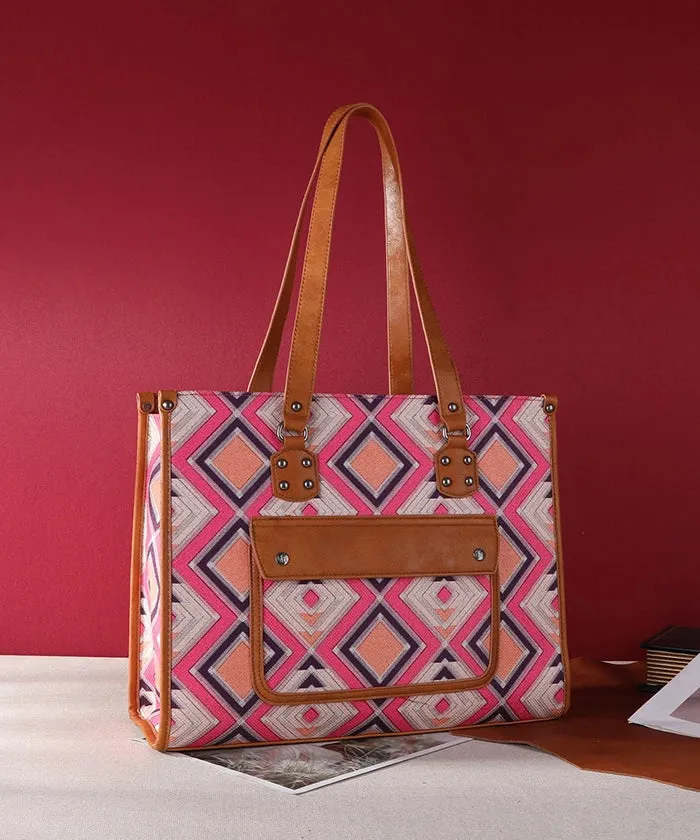 Montana West Aztec Pattern Concealed Carry Wide Tote