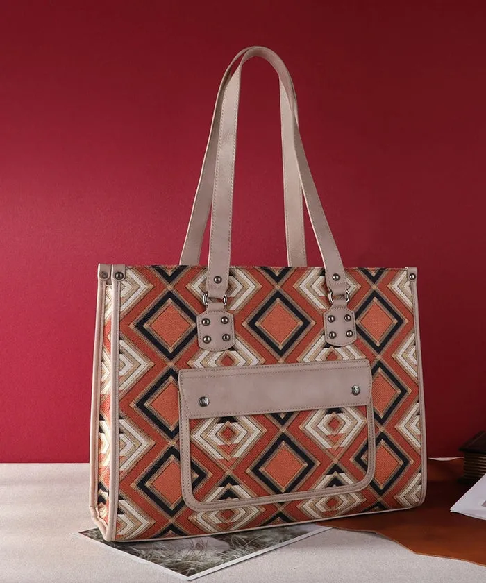 Montana West Aztec Pattern Concealed Carry Wide Tote