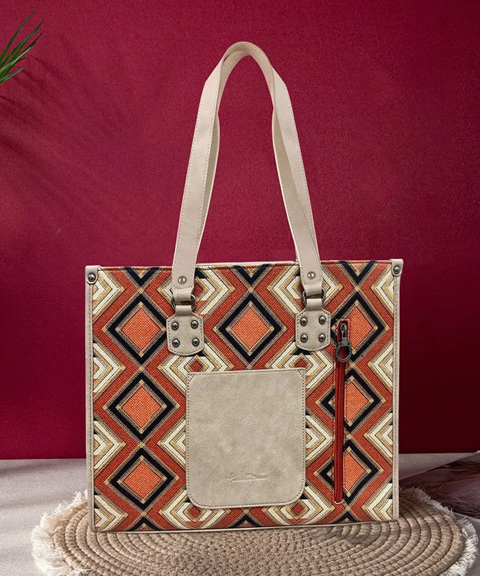 Montana West Aztec Pattern Concealed Carry Wide Tote