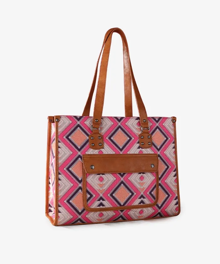 Montana West Aztec Pattern Concealed Carry Wide Tote