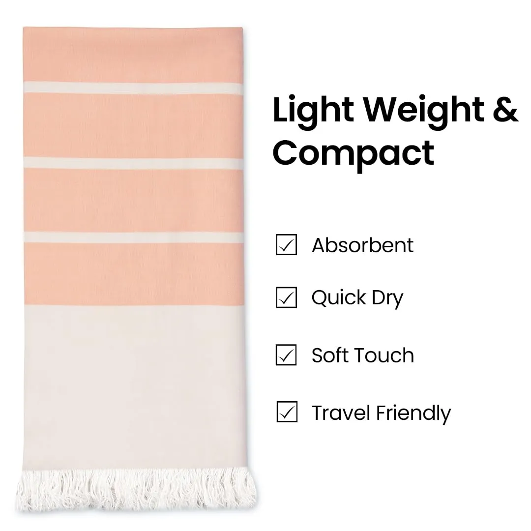 Mush Bamboo Turkish Towel | 100% Bamboo |Ultra Soft, Absorbent & Quick Dry Towel For Bath, Beach, Pool, Travel, Spa And Yoga | 29 X 59 Inches (N. Peach), 250 TC