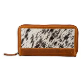 Myra Bag: "TARAGON HAIR-ON HIDE WALLET"