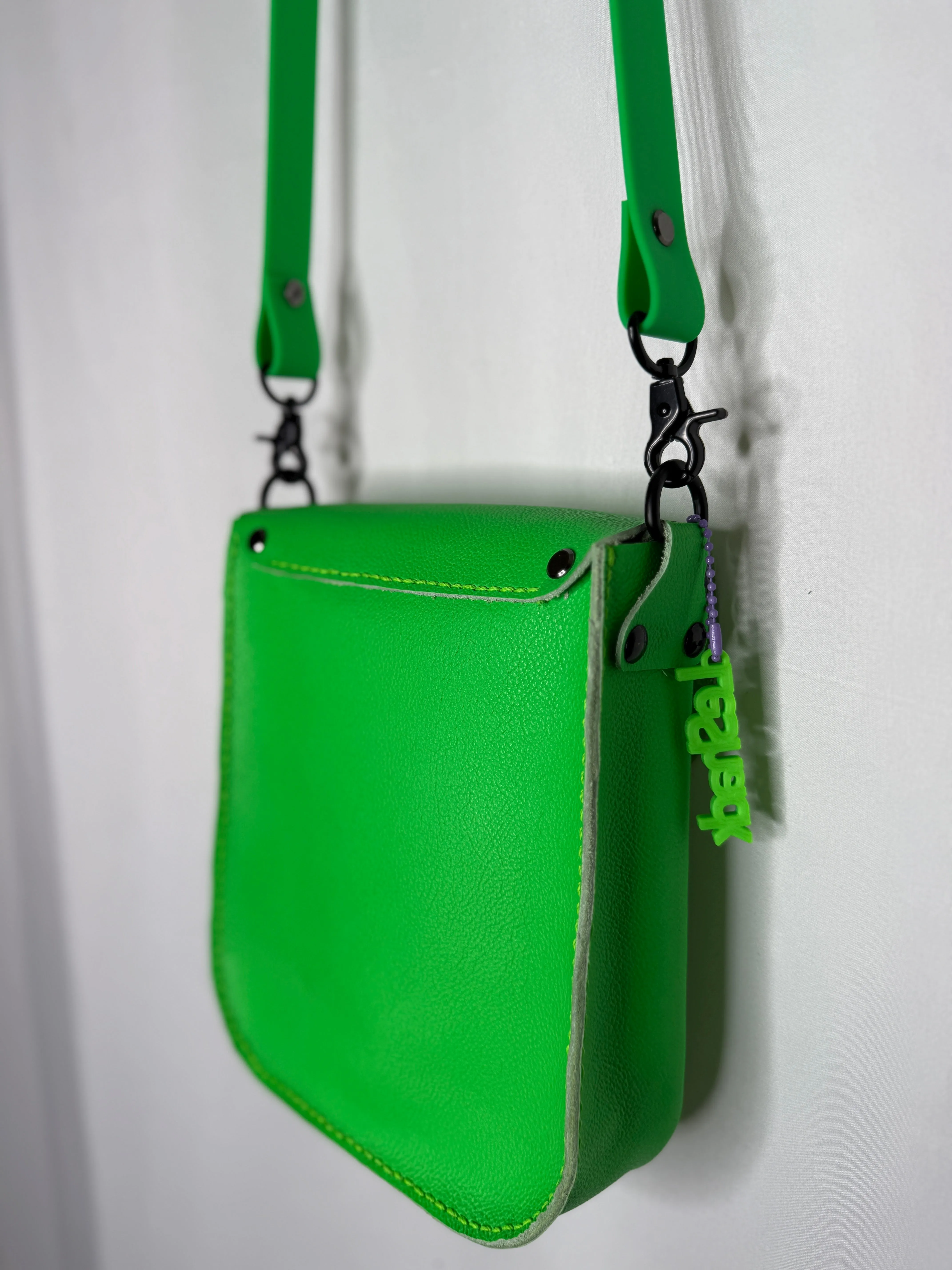 Neon Green Flap Crossbody Bag