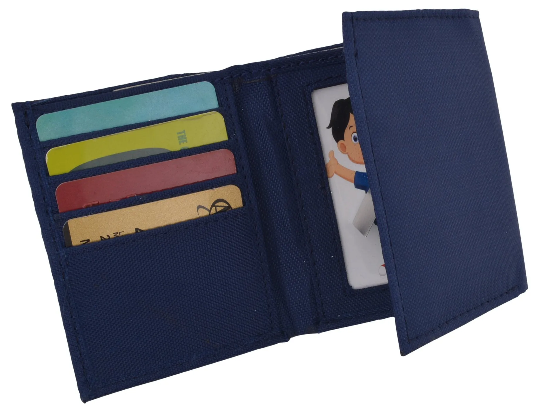 New Boys Slim Thin Nylon Trifold Wallet with Coin Pouch T400