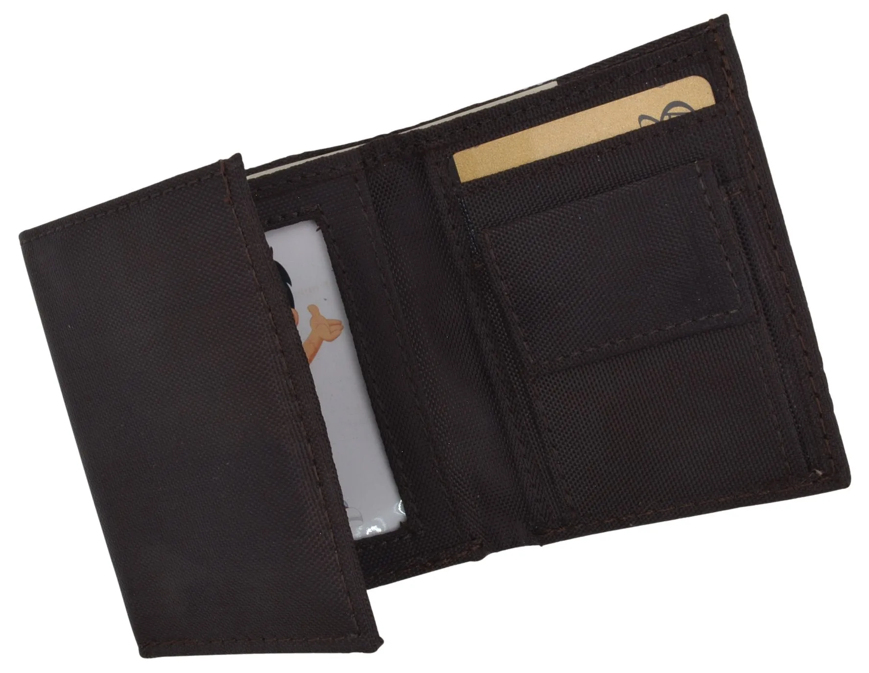 New Boys Slim Thin Nylon Trifold Wallet with Coin Pouch T400