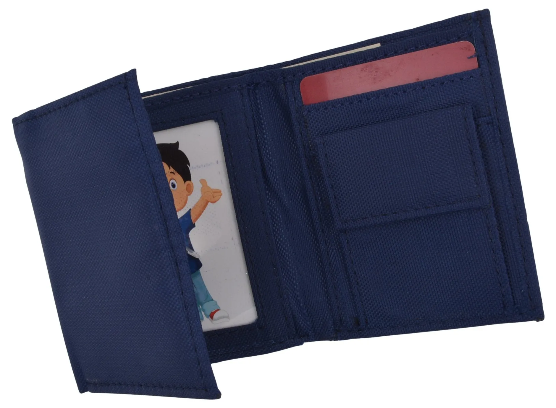 New Boys Slim Thin Nylon Trifold Wallet with Coin Pouch T400