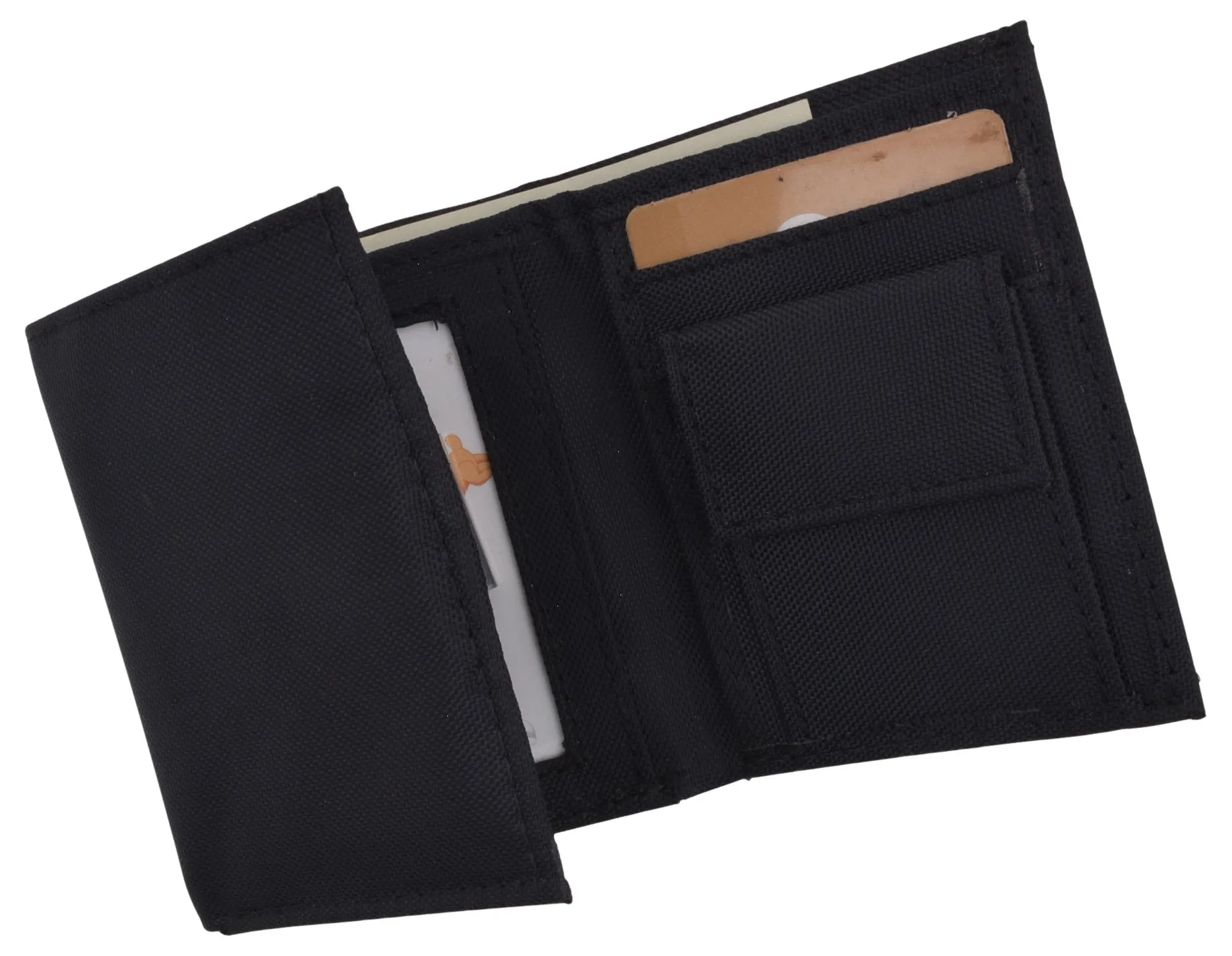 New Boys Slim Thin Nylon Trifold Wallet with Coin Pouch T400