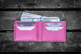 No.48 Personalized Handmade Leather Wallet - Pink