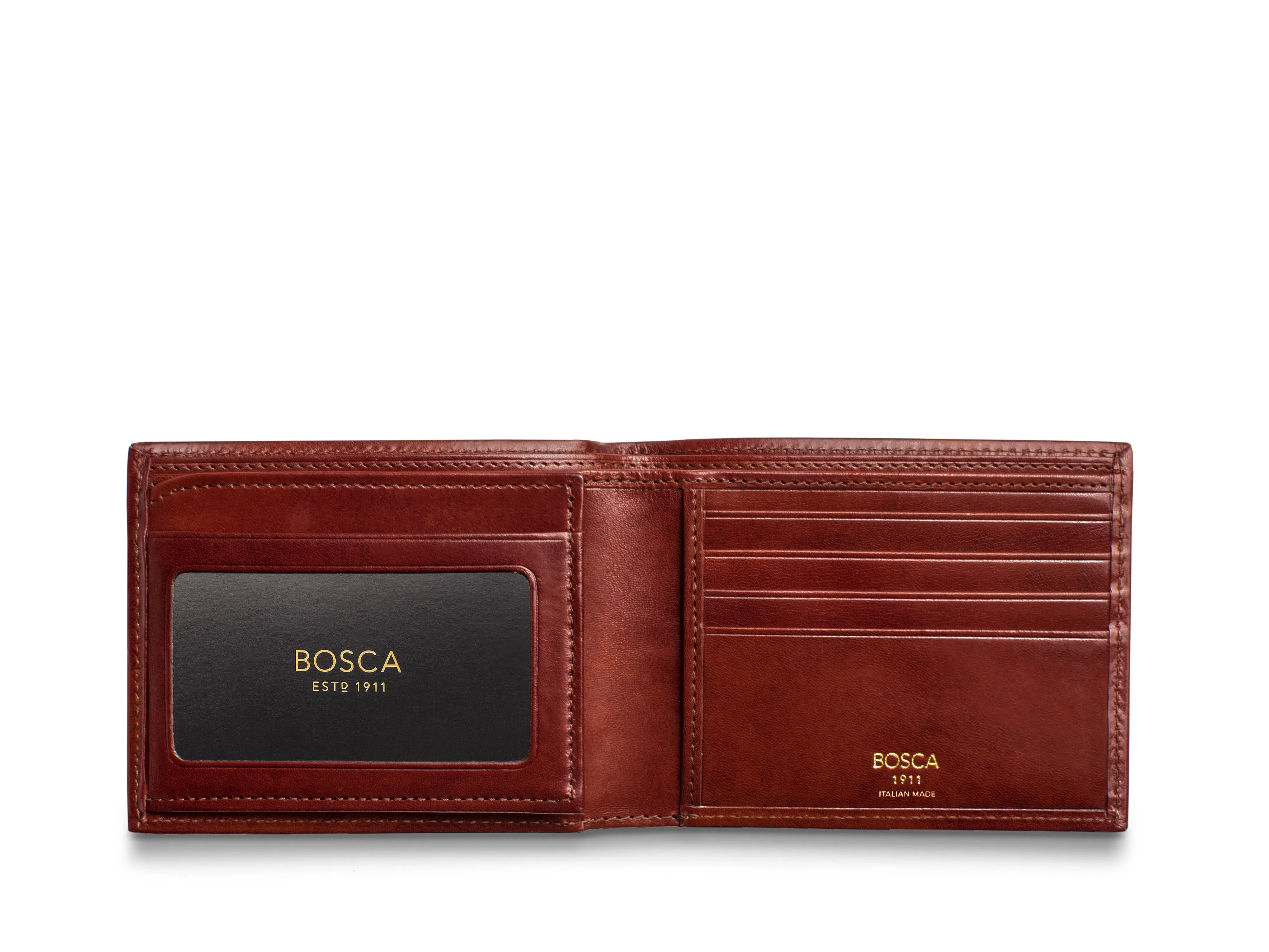 Old Leather Italia Bifold With Card / I.D. Flap