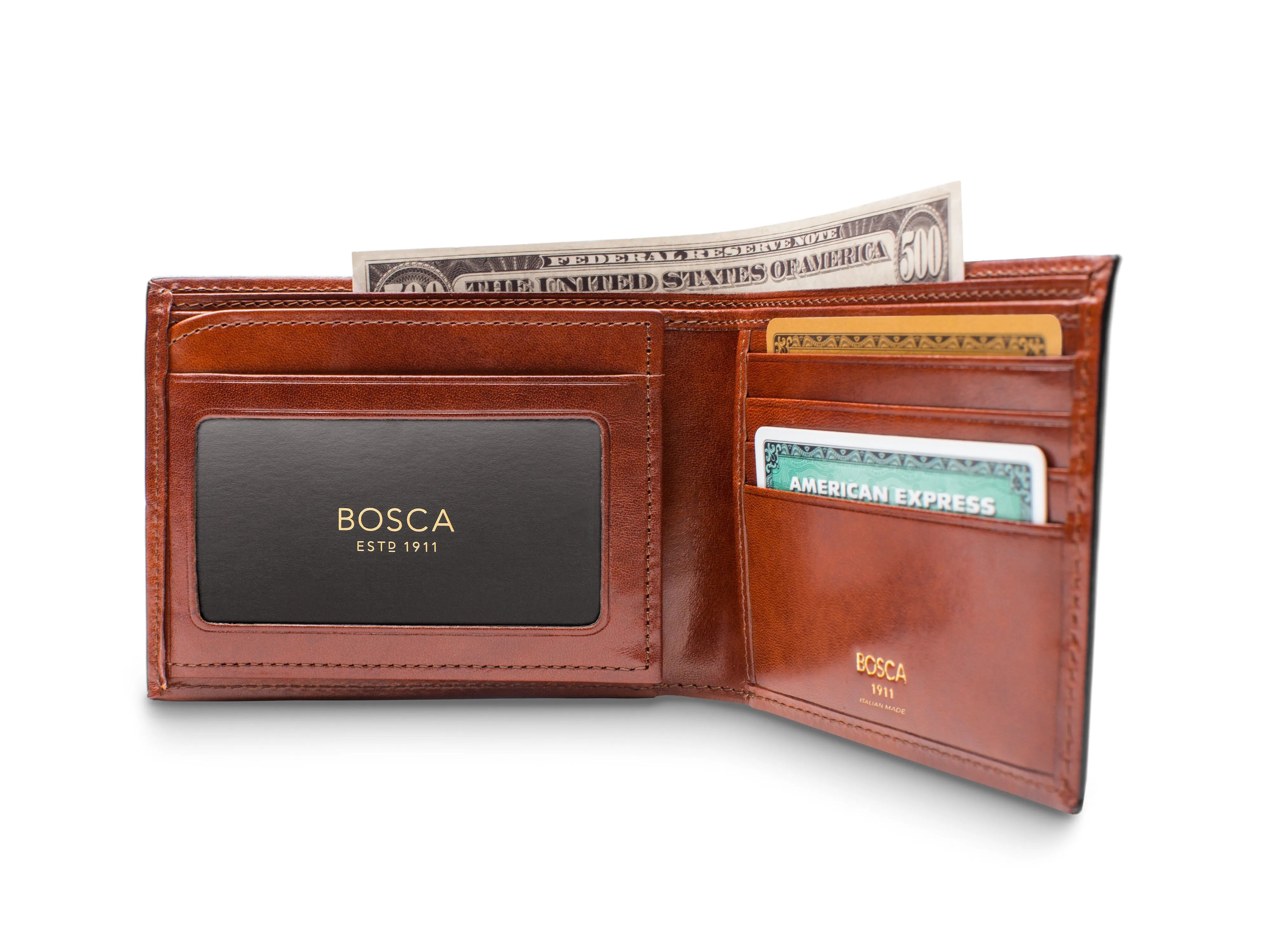 Old Leather Italia Bifold With Card / I.D. Flap