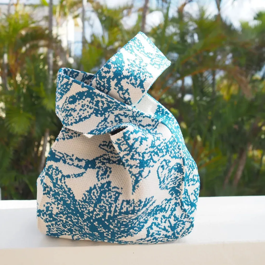 Palm Breeze Blue Knot Bag