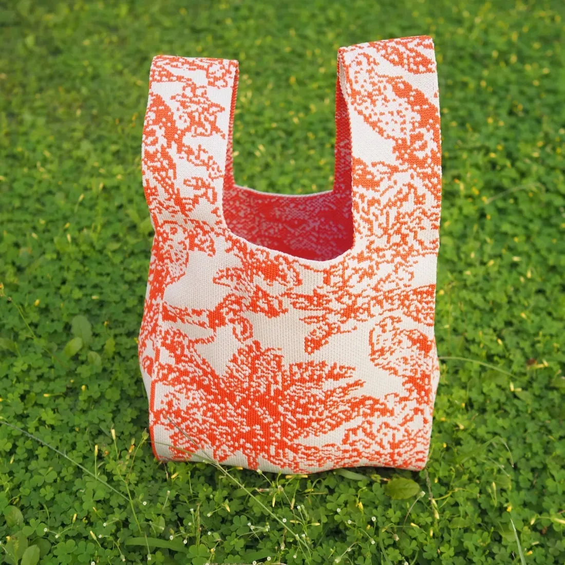 Palm Breeze Orange Knot Bag