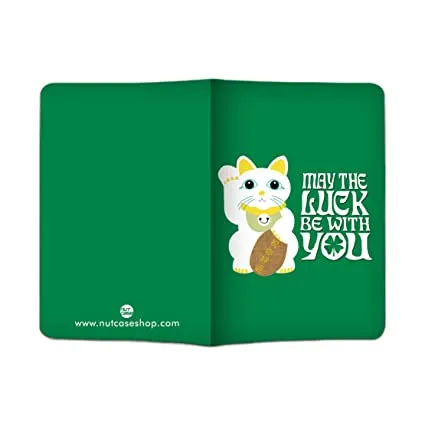 Passport Cover Holder Travel Wallet Case - Good Luck Cat