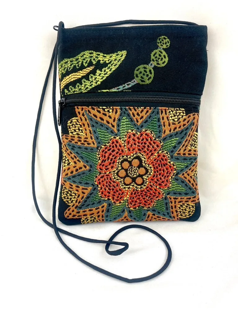 Patch Purse in Black Floral Brocade 2