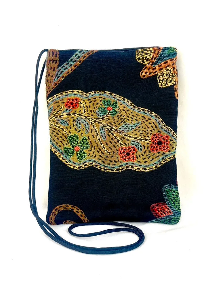 Patch Purse in Black Floral Brocade 2