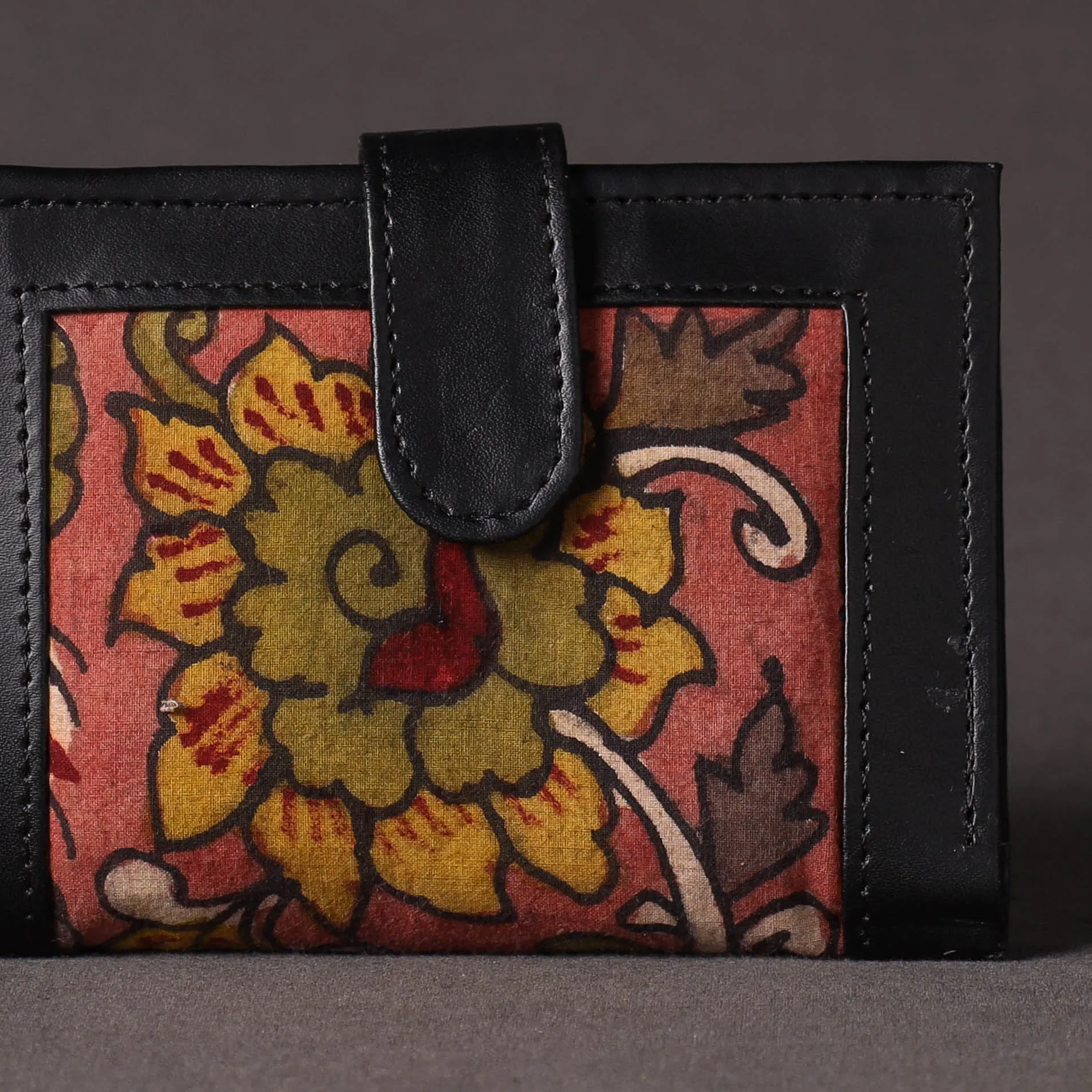 Peach - Handpainted Kalamkari Natural Dyed Cotton Wallet